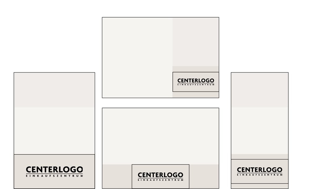 Centerlogo-Platzierung je Format
